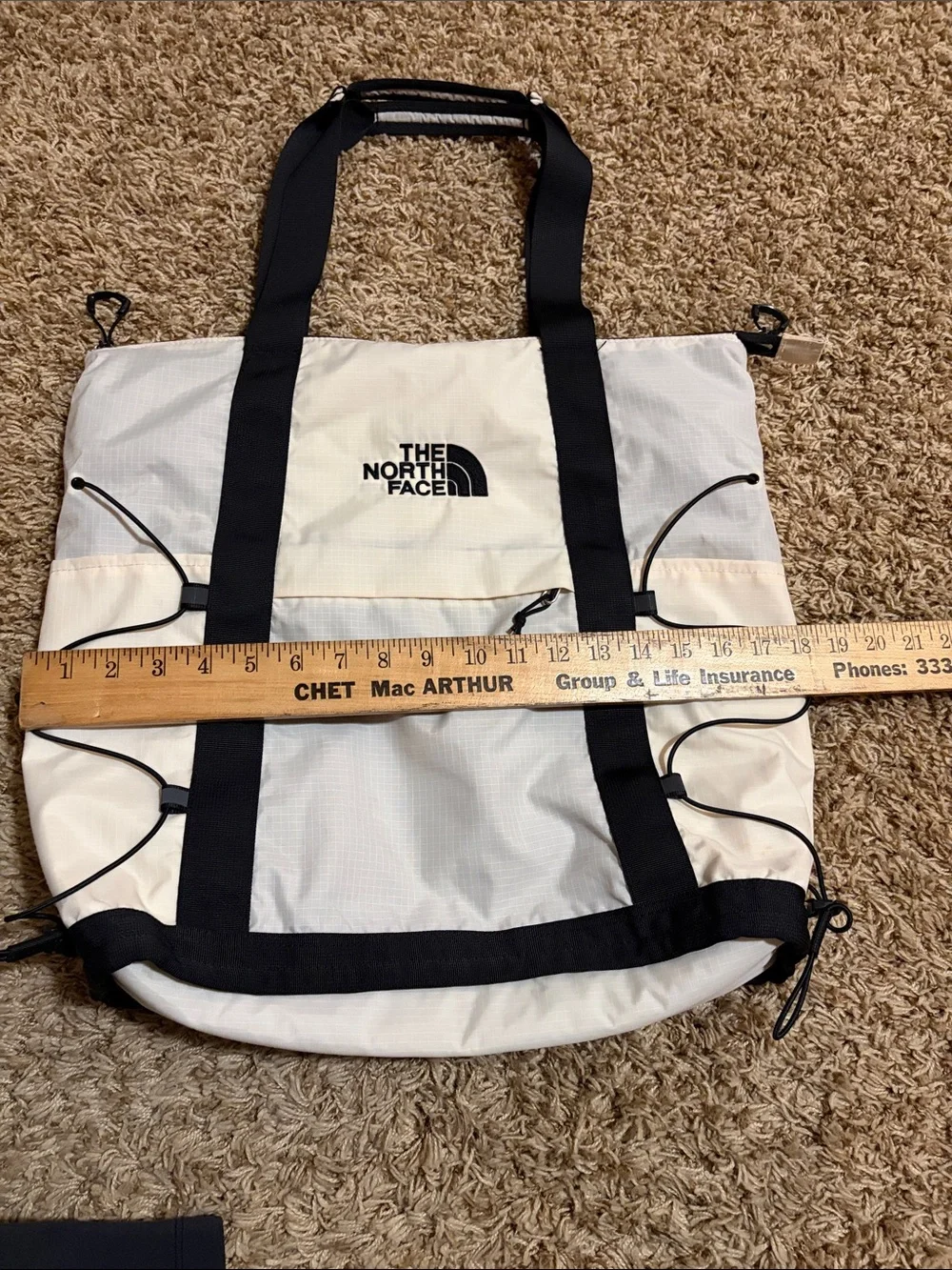 The North Face Borealis  Cream and Black Tote/Backpack